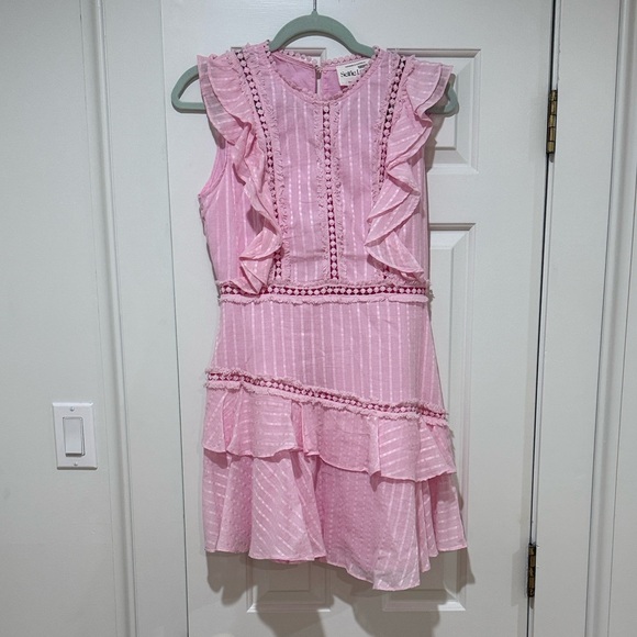 Selfie Leslie Pink Ruffle Tiered Mini Dress - Picture 4 of 5